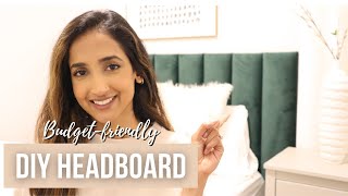 DIY Channel Tufted Headboard Budget Friendly Boho Glam Style [upl. by Killoran]