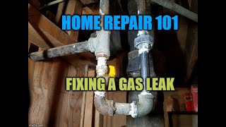 HOME REPAIR 101 fixing a gas leak [upl. by Barhos574]