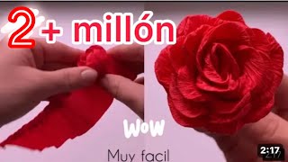 Como haces flores de papel crepe San Valentín [upl. by Haya919]