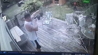 VIDEO Burglary suspected thwarted by guntoting homeowner [upl. by Negris]