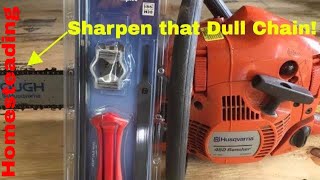 How to Sharpen a Chainsaw Husqvarna 450 Rancher [upl. by Thorr]