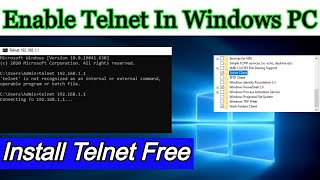 How To EnableInstall Telnet in Windows PC [upl. by Colville]