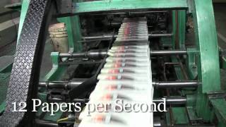 Newspaper printing press at work [upl. by Bradstreet]