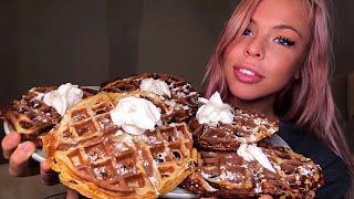 ASMR  CRISPY WAFFLE MUKBANG Intense Eating Sounds [upl. by Nichy]