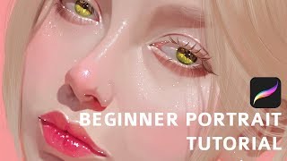 Part 1 Easiest Beginner iPad Procreate Portrait Tutorial Ever [upl. by Finegan]