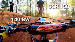 2021 SSR 150 Dirtbike vs 140 BW Pitbike Racing at the Track [upl. by Ahsina]