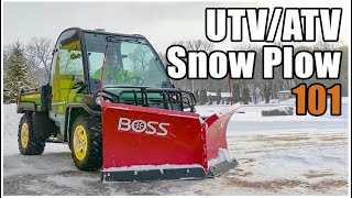 How to Snowplow with an ATV  Snow Plowing 101 [upl. by Wahl775]