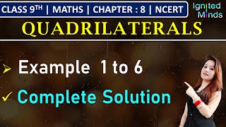 Class 9th Maths Chapter 8  Example 1 to 6  Quadrilaterals  NCERT [upl. by Leumas218]