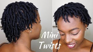 How To SUPER Juicy Mini Twists On Short 4C Natural Hair [upl. by Ydaf]