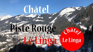 Châtel  Piste rouge Le linga  liaison Super Châtel [upl. by Geesey989]