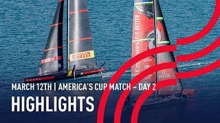 36th Americas Cup Day 2 Highlights [upl. by Ynhoj]