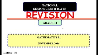 GRADE 11 MATHEMATICS EXAM PREPARATIONALGEBRA [upl. by Cherida]