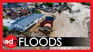 Terrifying Floods Hit Northern Europe and Kill At Least 19 People in Germany [upl. by Elolcin361]