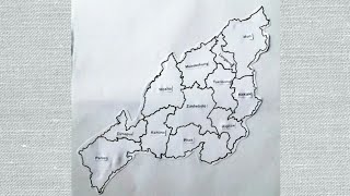 Nagaland Districts Map Easy tricks to Draw a Map [upl. by Eninaej]