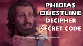 Assassins Creed Odyssey  Phidias Questline Code Locations amp Secret Room [upl. by Acissev282]