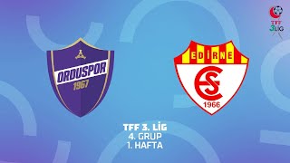 TFF 3 Lig 4 Grup  Orduspor 1967 – Edirnespor [upl. by Torp920]