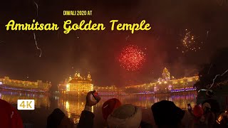 Amritsar Golden Temple Diwali celebration 2020 in 4K  Festival of lights at Punjab [upl. by Enajyram]