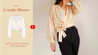 DIY Leonie Wrap Blouse Tutorial  tintofmintPATTERNS [upl. by Eart]