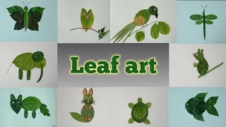 Leaves art  Craft idea from leaves [upl. by Einnus]