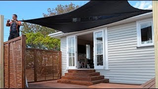 How to Install Shade Sails  Mitre 10 Easy As DIY [upl. by Olinde201]