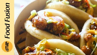 Honey BBQ Chicken Bao buns Recipe from scratch  Food Fusion [upl. by Olsson]