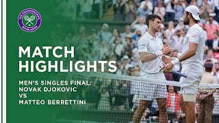 Novak Djokovic vs Matteo Berrettini  Mens Final Highlights  Wimbledon 2021 [upl. by Swec]