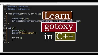 Learn gotoxy in C  How to code gotoxy in C [upl. by Seiter]