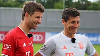 Penalty Challenge – Thomas Müller vs Robert Lewandowski [upl. by Thursby]