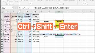 Index Match with Multiple Criteria [upl. by Annaig]