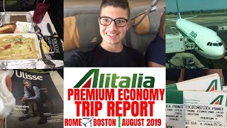 ALITALIA PREMIUM ECONOMY TRIP REPORT  Rome to Boston Aug 2019  A330 [upl. by Harragan]