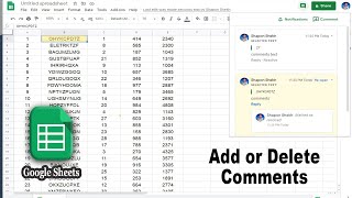 How to Add or Delete Comments in Google Sheets [upl. by Gilberta]