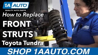 How to Replace Front Struts 0006 Toyota Tundra [upl. by Amedeo467]