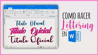 Como hacer Lettering en Word  Consejos  Recomendaciones [upl. by Medorra]