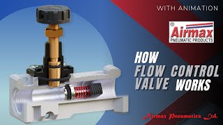 How Pneumatic Flow Control Valve Works  FCV  Airmax Pneumatics LTD [upl. by Rockel]