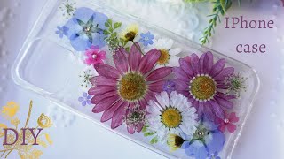 🌼【UVレジン】押し花スマホケースの作り方iPhone case綺麗なお花のままレジンに閉じ込める方法。手作りHandmadeDIYflower [upl. by Susann824]