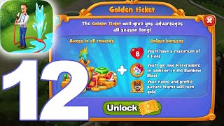 Gardenscapes  Unlock Golden Ticket  Part 12  Gameplay Walkthrough  iOS Android [upl. by Yendis]