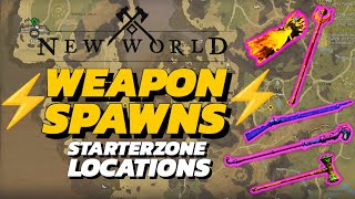 New World  ALL Starter WEAPON Locations  MB  WW [upl. by Nohtanoj300]