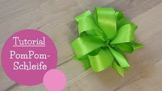 Geschenkschleife binden  Pompom Schleife selber machen  Gift Ribbon Bow DIY Anleitung  mommymade [upl. by Welton]