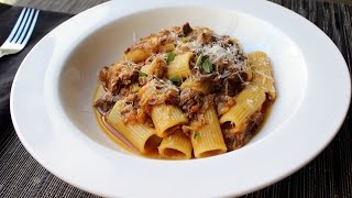 Pasta alla Genovese  Rigatoni with GenoveseStyle Meat Sauce [upl. by Oulman]