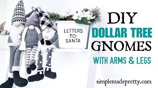 Make a Gnome with Arms and Legs  Dollar Tree Gnomes DIY [upl. by Ellerrehc]