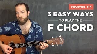 3 Easy Ways to Play the F Chord on Guitar [upl. by Haidabo]