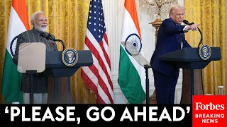 BREAKING NEWS Trump Indias Modi Take Questions From Reporters At White House Press Briefing [upl. by Veronica]