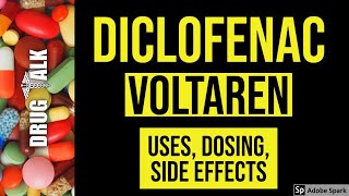 Diclofenac Voltaren  Uses Dosing Side Effects [upl. by Yelwah]