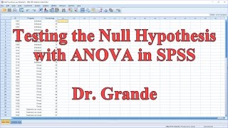 Testing the Null Hypothesis with ANOVA in SPSS [upl. by Yedoc]