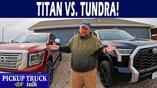 Truck Comparison 2022 Nissan Titan XD vs 2022 Toyota Tundra [upl. by Aneelas]