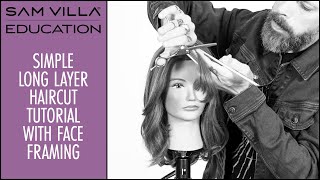 Simple Long Layered Hair Haircut Tutorial with Face Framing [upl. by Neelasor]