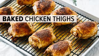 CRISPY BAKED CHICKEN THIGHS  glutenfree paleo keto recipe [upl. by Eninaj135]