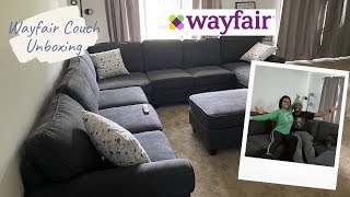 WAYFAIR COUCH UNBOXING AND REVIEW [upl. by Atnek]