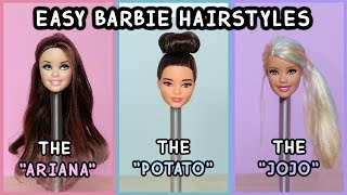 5 Easy Barbie Doll Hairstyles Tutorial [upl. by Esau97]