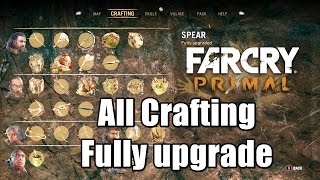 Far Cry Primal All Crafting Weapons amp Items Fully Upgraded Max level Showcase [upl. by Sundstrom]